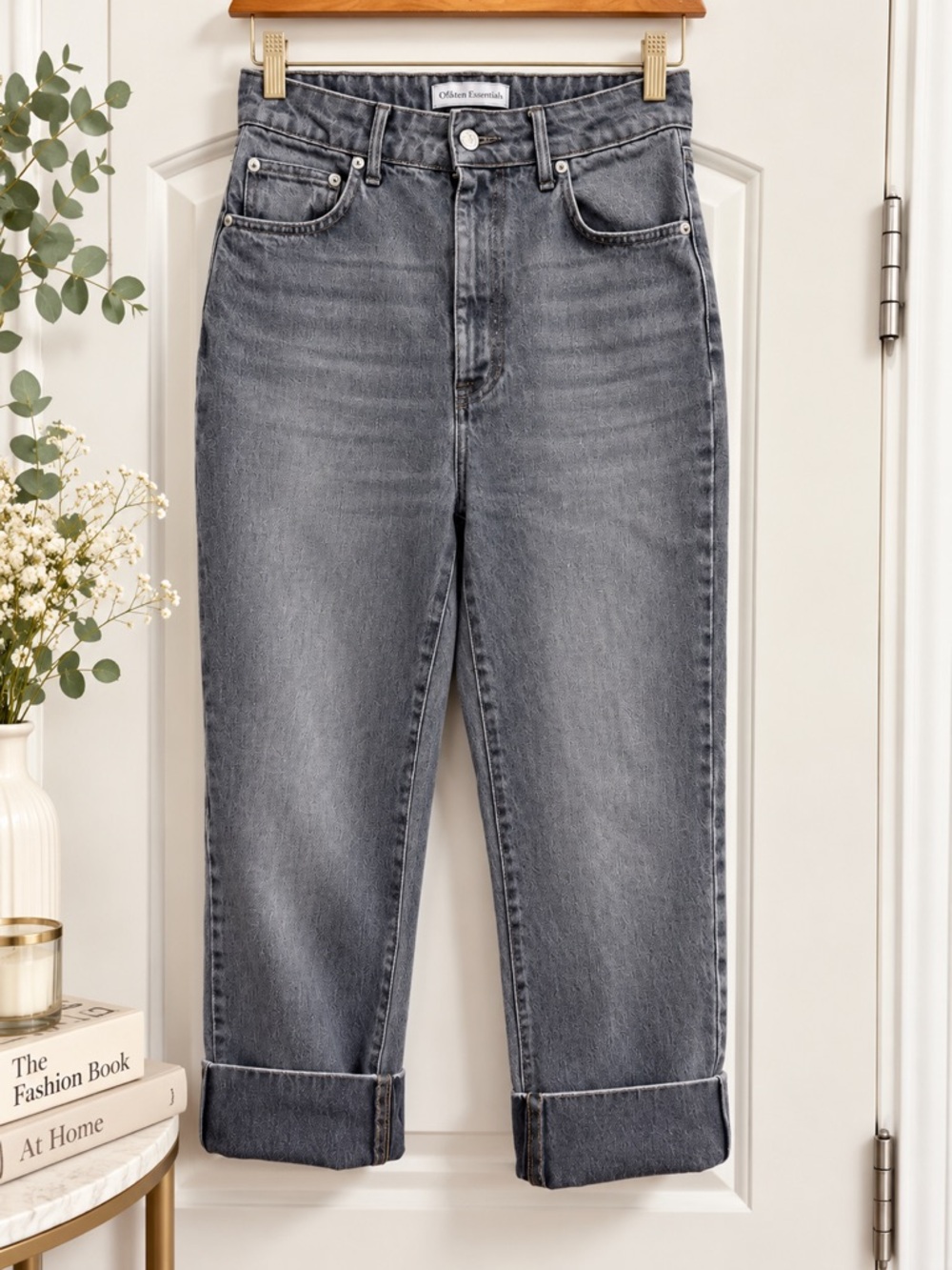 Officine Générale Zina Gray Cuffed Jeans 100% Cotton Size 25 Made in Portugal
